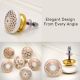 6 Pieces Golden Flat Ceramic Drawer Knobs